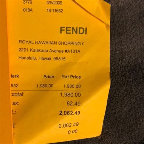 fendi belt receipt|Fendi order number.